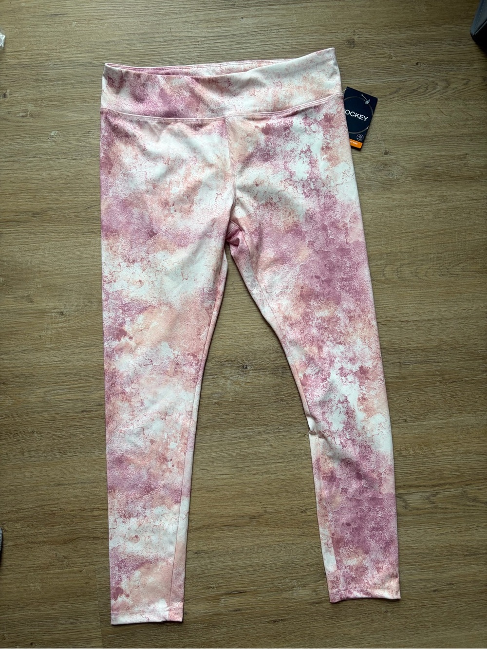 NWT Jockey Stretch Jersey Leggings | Pink Marble Print | Large